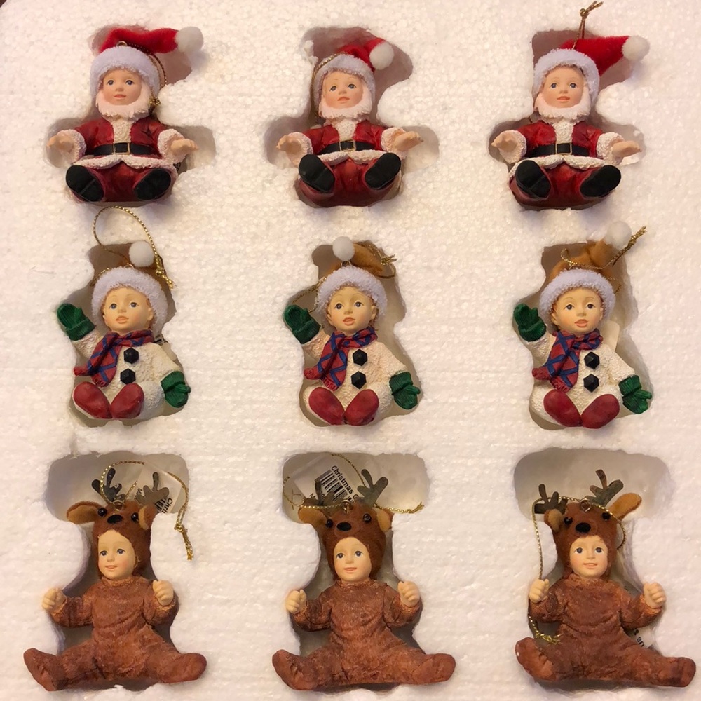 New in box 12pcs Baby Christmas ornaments